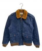 FULLCOUNTフルカウント）の古着「B-10型 デニムフライトジャケット」｜インディゴ×ブラウン