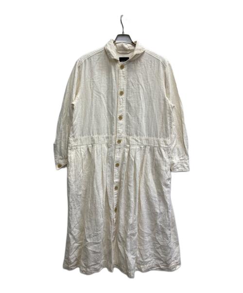 pas de calais（パドカレ）pas de calais (パドカレ) リネン混ワンピース アイボリー サイズ:36の古着・服飾アイテム