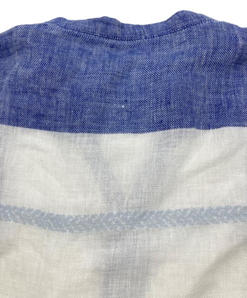 plantation（プランテーション）plantation (プランテーション) Linen Blend Check Dress Tunic ホワイト×ブルー サイズ:Mの古着・服飾アイテム
