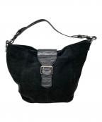 LAUREN RALPH LAURENローレンラルフローレン）の古着「オールドスウェードハンドバッグ」｜ブラック