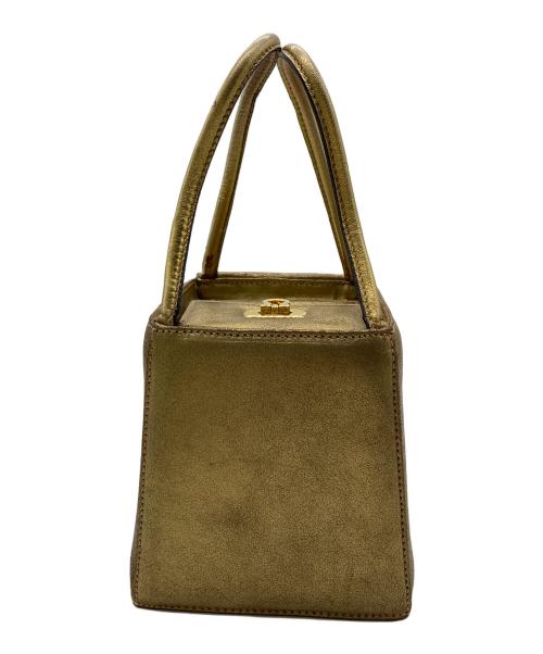 Salvatore Ferragamo（サルヴァトーレ フェラガモ）Salvatore Ferragamo (サルヴァトーレ フェラガモ) ボックス パーティーハンドバック ゴールドの古着・服飾アイテム