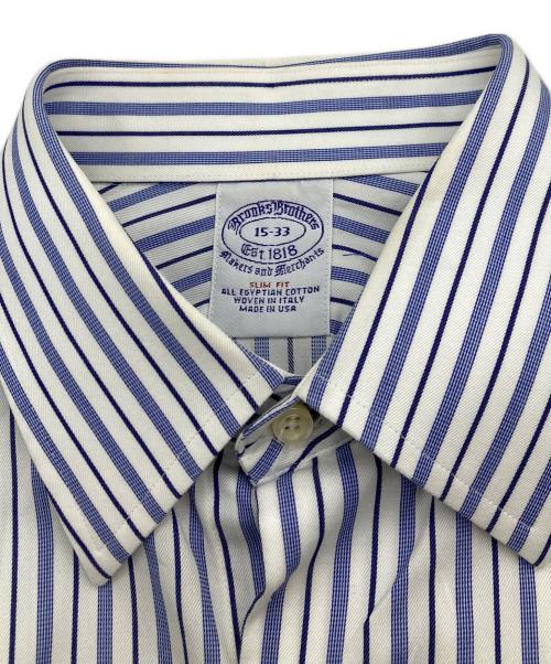 BROOKS BROTHERS（ブルックスブラザーズ）BROOKS BROTHERS (ブルックスブラザーズ) USA製 ストライプシャツ ブルー×ホワイト サイズ:15-33の古着・服飾アイテム