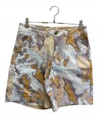 Acne studiosアクネ ストゥディオス）の古着「ALLAN SH PRINT ハーフパンツ」｜オレンジ×ブルー