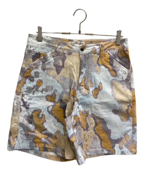 Acne studios（アクネ ストゥディオス）ACNE STUDIOS (アクネ ストゥディオス) ALLAN SH PRINT ハーフパンツ オレンジ×ブルー サイズ:46の古着・服飾アイテム