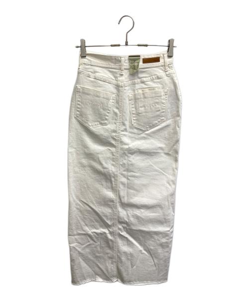 YANUK（ヤヌーク）YANUK (ヤヌーク) スリットロングスカート ホワイト サイズ:XSの古着・服飾アイテム