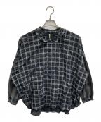FRAPBOISフラボア）の古着「ソフトチェック ブラウス シャツ」｜ブラック