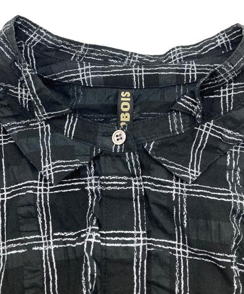 FRAPBOIS（フラボア）FRAPBOIS (フラボア) ソフトチェック ブラウス シャツ ブラック サイズ:1の古着・服飾アイテム