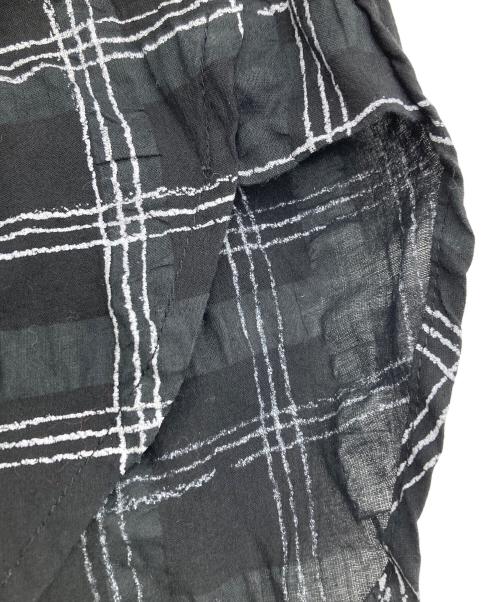 FRAPBOIS（フラボア）FRAPBOIS (フラボア) ソフトチェック ブラウス シャツ ブラック サイズ:1の古着・服飾アイテム