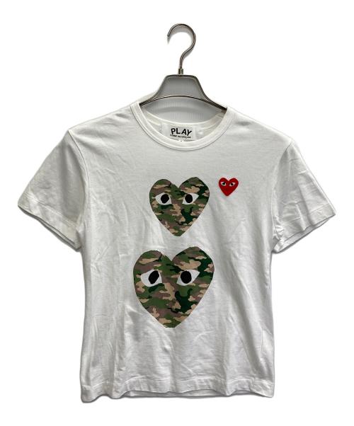 PLAY COMME des GARCONS（プレイコムデギャルソン）PLAY COMME des GARCONS (プレイコムデギャルソン) ハート迷彩カモTシャツ ホワイト サイズ:Sの古着・服飾アイテム