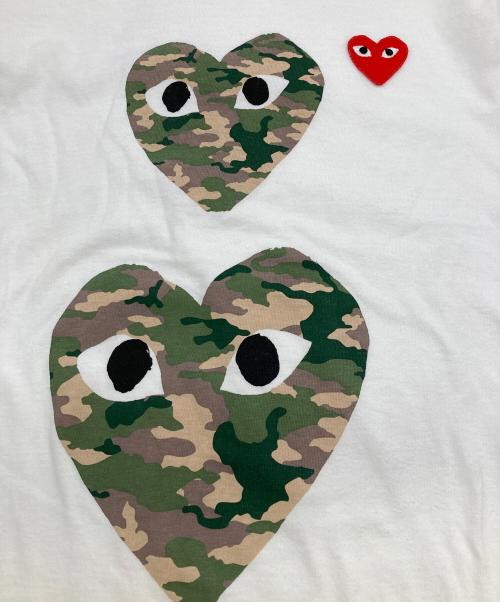 PLAY COMME des GARCONS（プレイコムデギャルソン）PLAY COMME des GARCONS (プレイコムデギャルソン) ハート迷彩カモTシャツ ホワイト サイズ:Sの古着・服飾アイテム