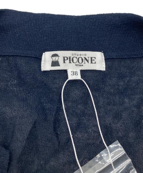 PICONE（ピッコーネ）PICONE (ピッコーネ) 麻混ロングニットベスト ネイビー サイズ:38の古着・服飾アイテム