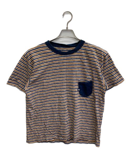 45R（フォーティファイブ・アール）45R (フォーティファイブ・アール) ボーダーカットソー ネイビー×ブラウン サイズ:1の古着・服飾アイテム
