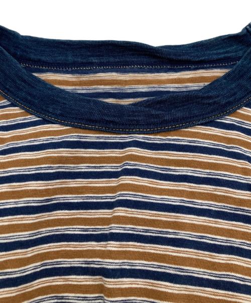 45R（フォーティファイブ・アール）45R (フォーティファイブ・アール) ボーダーカットソー ネイビー×ブラウン サイズ:1の古着・服飾アイテム