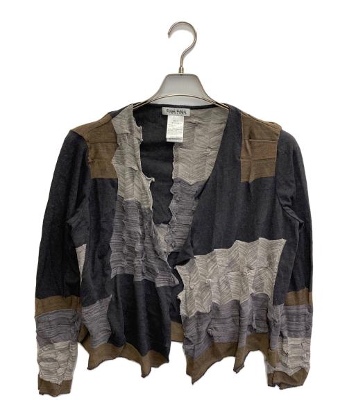 FUGA FUGA（フーガフーガ）FUGA FUGA (フーガフーガ) デザインカーディガン ブラウン×ブラック サイズ:Freeの古着・服飾アイテム