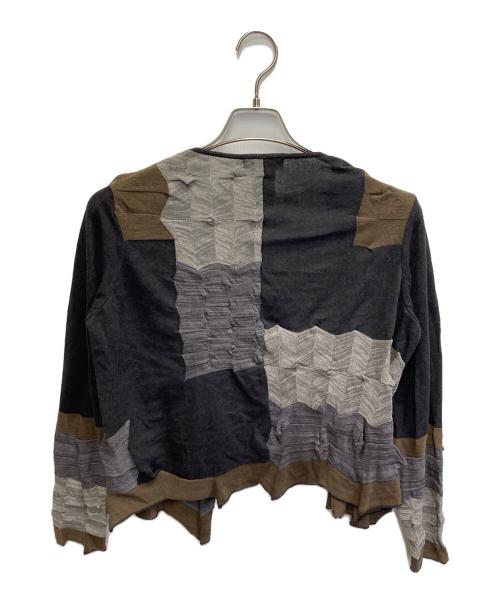 FUGA FUGA（フーガフーガ）FUGA FUGA (フーガフーガ) デザインカーディガン ブラウン×ブラック サイズ:Freeの古着・服飾アイテム