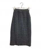 INTIMITEアンティミテ）の古着「Tweed Long Skirt」｜イエロー×ネイビー