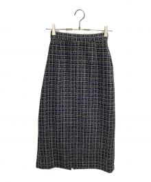 INTIMITE（アンティミテ）の古着「Tweed Long Skirt」｜イエロー×ネイビー