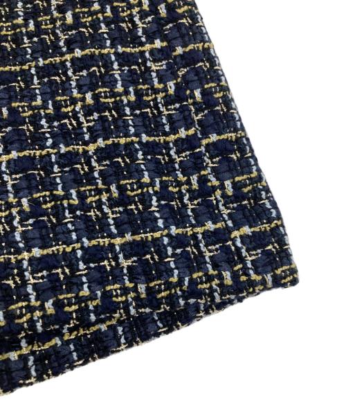 INTIMITE（アンティミテ）iNtimite (アンティミテ) Tweed Long Skirt イエロー×ネイビー サイズ:Sの古着・服飾アイテム