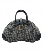 Christian Diorクリスチャン ディオール）の古着「トロッターパターンダブルサドルハンドバック」｜ネイビー