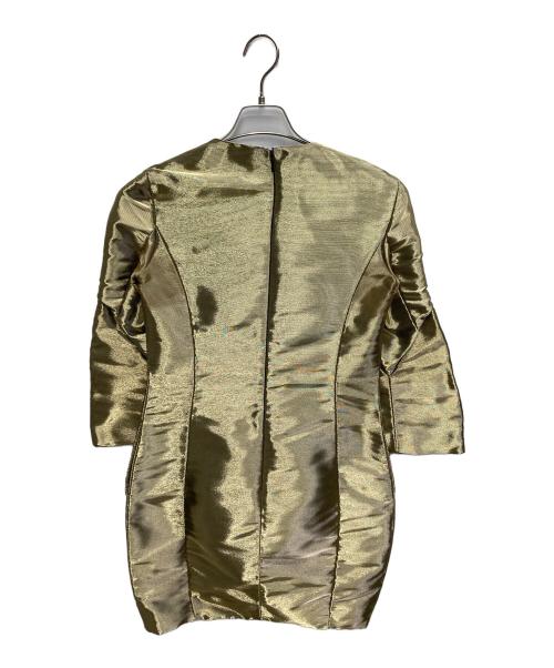 Christian Dior（クリスチャン ディオール）Christian Dior (クリスチャン ディオール) メタリックコクーンワンピース ゴールド サイズ:36の古着・服飾アイテム