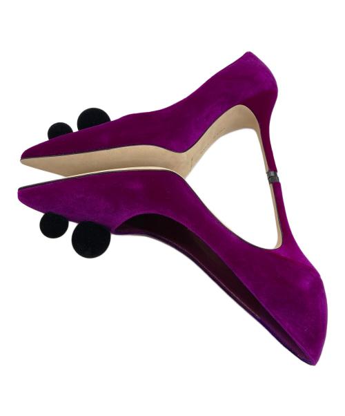 Manolo Blahnik（マノロブラニク）Manolo Blahnik (マノロブラニク) ベルベット ハイヒールパンプス パープル サイズ:37の古着・服飾アイテム