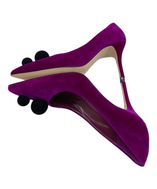 Manolo Blahnik（マノロブラニク）Manolo Blahnik (マノロブラニク) ベルベット ハイヒールパンプス パープル サイズ:37の古着・服飾アイテム