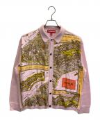 SUPREMEシュプリーム）の古着「23AW SILK MAP CARDIGAN」｜ピンク