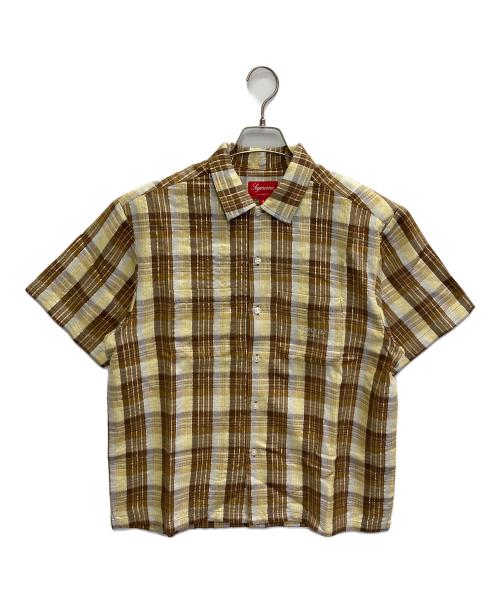 SUPREME（シュプリーム）Supreme (シュプリーム) 23SS Metallic Plaid S/S Shirt ゴールド サイズ:Sの古着・服飾アイテム