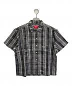 SUPREMEシュプリーム）の古着「23SS Metallic Plaid S/S Shirt」｜グレー