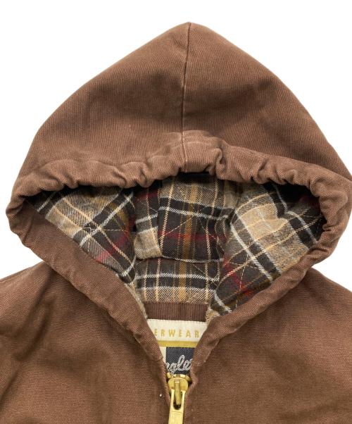 Wrangler（ラングラー）Wrangler (ラングラー) 裏チェック フーデットダックアクティブジャケット ブラウン サイズ:XSの古着・服飾アイテム