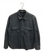 PLSTプラステ）の古着「プレシャスニットメルトンシャツブルゾン」｜グレー