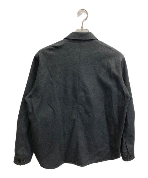 PLST（プラステ）PLST (プラステ) プレシャスニットメルトンシャツブルゾン グレー サイズ:Lの古着・服飾アイテム