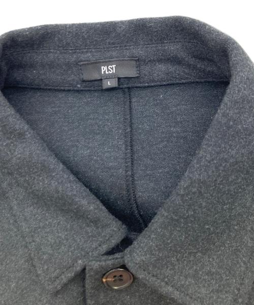 PLST（プラステ）PLST (プラステ) プレシャスニットメルトンシャツブルゾン グレー サイズ:Lの古着・服飾アイテム
