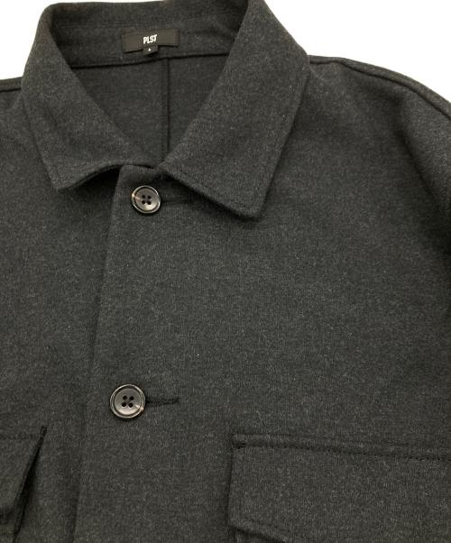 PLST（プラステ）PLST (プラステ) プレシャスニットメルトンシャツブルゾン グレー サイズ:Lの古着・服飾アイテム