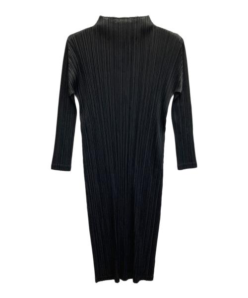 PLEATS PLEASE（プリーツプリーズ）PLEATS PLEASE (プリーツプリーズ) プリーツロングスリーブワンピース ブラック サイズ:3の古着・服飾アイテム