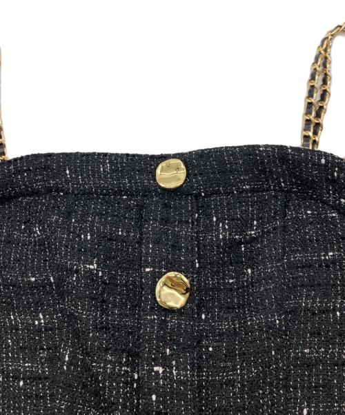 ROYAL PARTY（ロイヤルパーティ）ROYAL PARTY (ロイヤルパーティ) ダブルチェーンストラップツイードオールインワン ブラック サイズ:FREEの古着・服飾アイテム