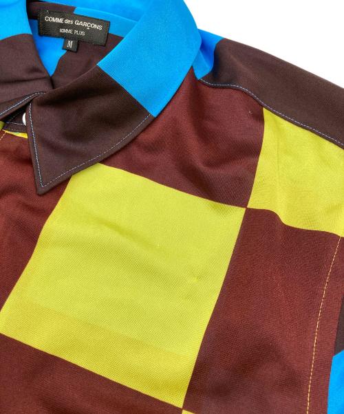 COMME des GARCONS HOMME PLUS（コムデギャルソンオムプリュス）COMME des GARCONS HOMME PLUS (コムデギャルソンオムプリュス) ブロックチェックシャツ【AD2001】 ブルー×イエロー サイズ:Mの古着・服飾アイテム