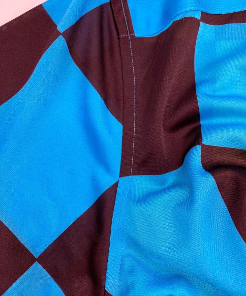 COMME des GARCONS HOMME PLUS（コムデギャルソンオムプリュス）COMME des GARCONS HOMME PLUS (コムデギャルソンオムプリュス) ブロックチェックシャツ【AD2001】 ブルー×イエロー サイズ:Mの古着・服飾アイテム