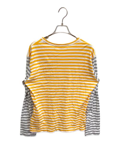 PLAY COMME des GARCONS（プレイコムデギャルソン）PLAY COMME des GARCONS (プレイコムデギャルソン) Small Red Heart Striped L/S T-Shirt オレンジ×ホワイト サイズ:Mの古着・服飾アイテム