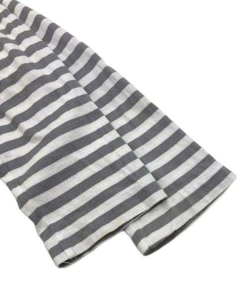 PLAY COMME des GARCONS（プレイコムデギャルソン）PLAY COMME des GARCONS (プレイコムデギャルソン) Small Red Heart Striped L/S T-Shirt オレンジ×ホワイト サイズ:Mの古着・服飾アイテム