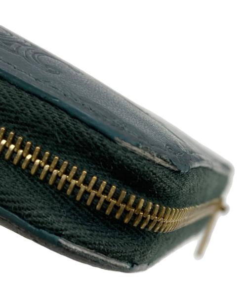 CELINE（セリーヌ）CELINE (セリーヌ) トリオンフ エンボス加工ロングウォレット/トリオンフ ラージ ジップドウォレット グリーンの古着・服飾アイテム