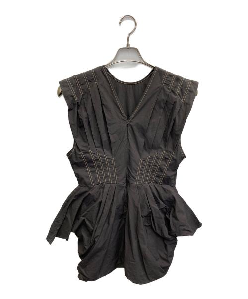 FUMIKA UCHIDA（フミカウチダ）FUMIKA UCHIDA (フミカウチダ) タックドレス ダークブラウン サイズ:36の古着・服飾アイテム