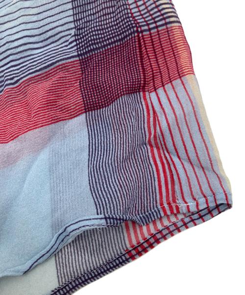 BACCA（バッカ）BACCA (バッカ) シルクチェックスカート ブルー サイズ:34の古着・服飾アイテム