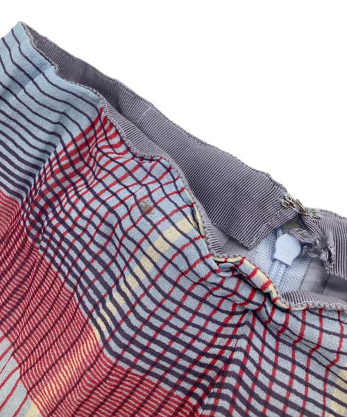 BACCA（バッカ）BACCA (バッカ) シルクチェックスカート ブルー サイズ:34の古着・服飾アイテム