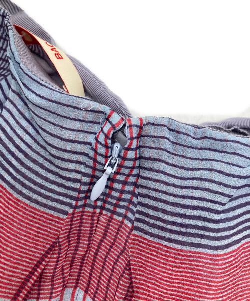 BACCA（バッカ）BACCA (バッカ) シルクチェックスカート ブルー サイズ:34の古着・服飾アイテム