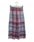 BACCA（バッカ）の古着「シルクチェックスカート」｜ブルー