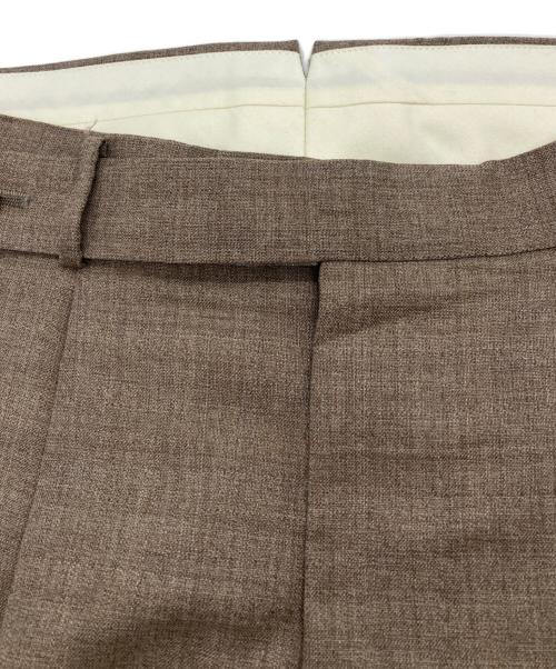 BEAMS F（ビームスエフ）BEAMS F (ビームスエフ) RING JACKET (リングジャケット) トロピカルウール2プリーツスラックスパンツ ブラウン サイズ:48の古着・服飾アイテム