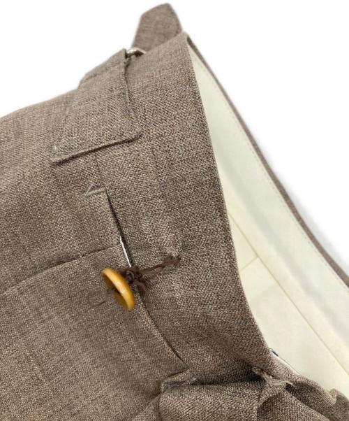 BEAMS F（ビームスエフ）BEAMS F (ビームスエフ) RING JACKET (リングジャケット) トロピカルウール2プリーツスラックスパンツ ブラウン サイズ:48の古着・服飾アイテム