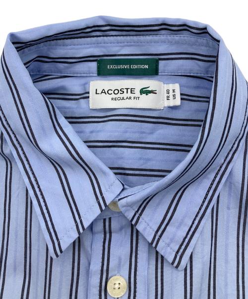 LACOSTE（ラコステ）LACOSTE (ラコステ) ストライプシャツ ブルー サイズ:Mの古着・服飾アイテム
