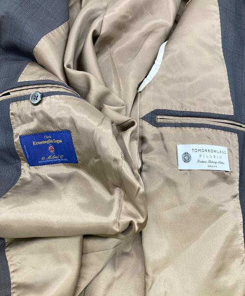 TOMORROW LAND PILGRIM（トゥモローランド ピルグリム）TOMORROW LAND PILGRIM (トゥモローランド ピルグリム) ERMENEGILDO ZEGNA (エルメネジルド・ゼニア) ウールチェックセットアップスーツ ブラウン サイズ:48の古着・服飾アイテム